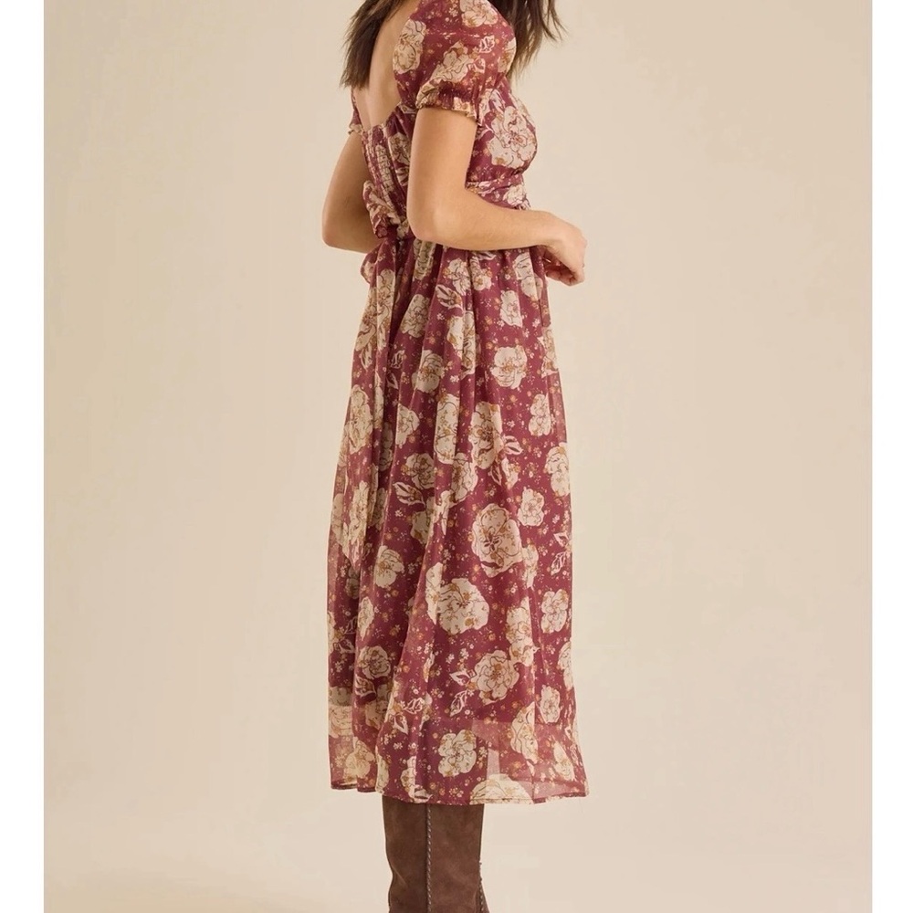 Altar'd State Burgundy Floral Maxi Dress - Picture 3 of 7